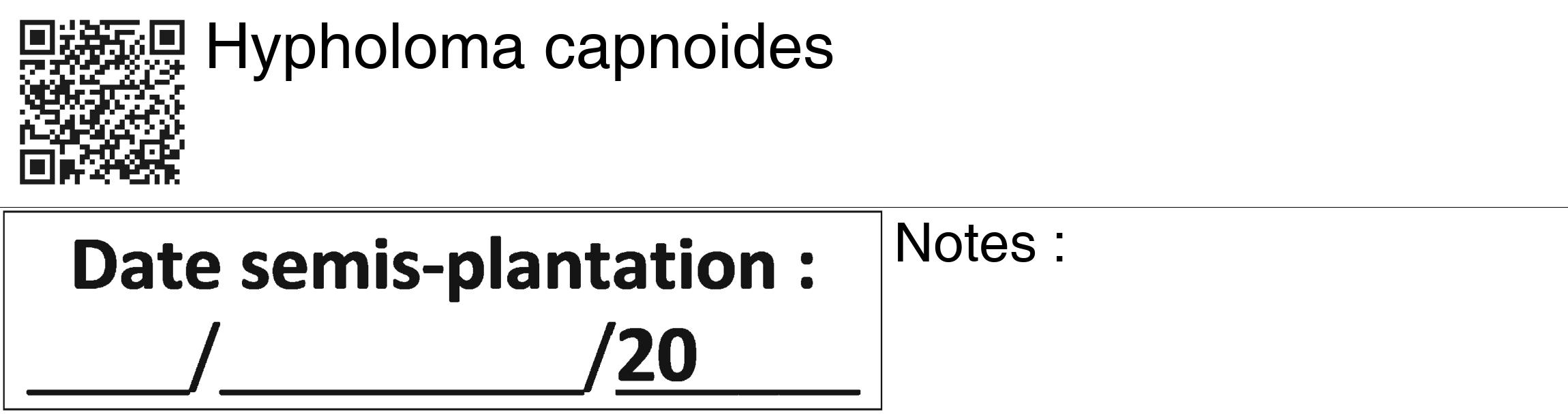 Étiquette de : Hypholoma capnoides - format c - style noire60_basiquegrrvhel avec qrcode