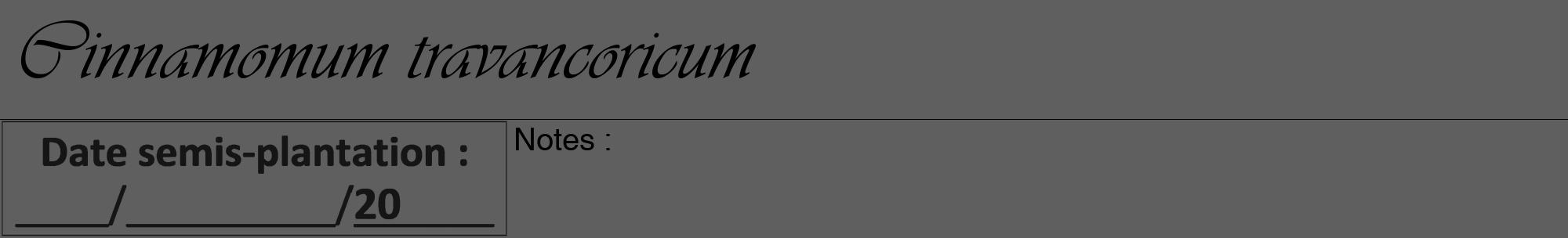 Étiquette de : Cinnamomum travancoricum - format a - style noire10viv avec comestibilité