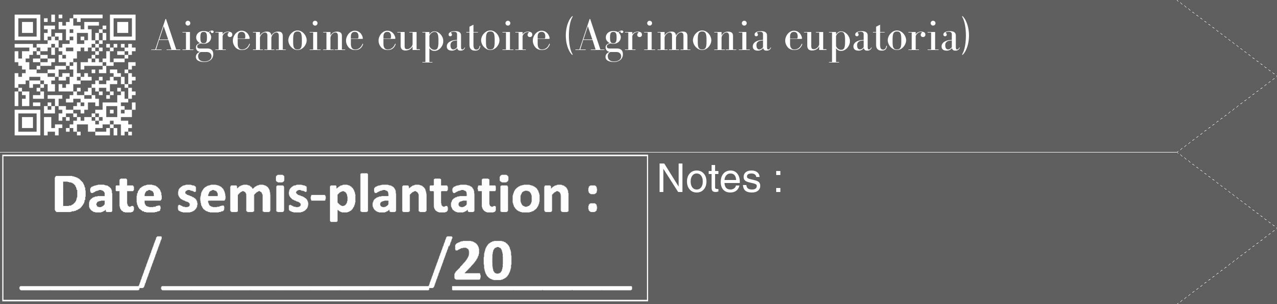 Étiquette de : Agrimonia eupatoria - format c - style blanche10_simple_simplebod avec qrcode et comestibilité