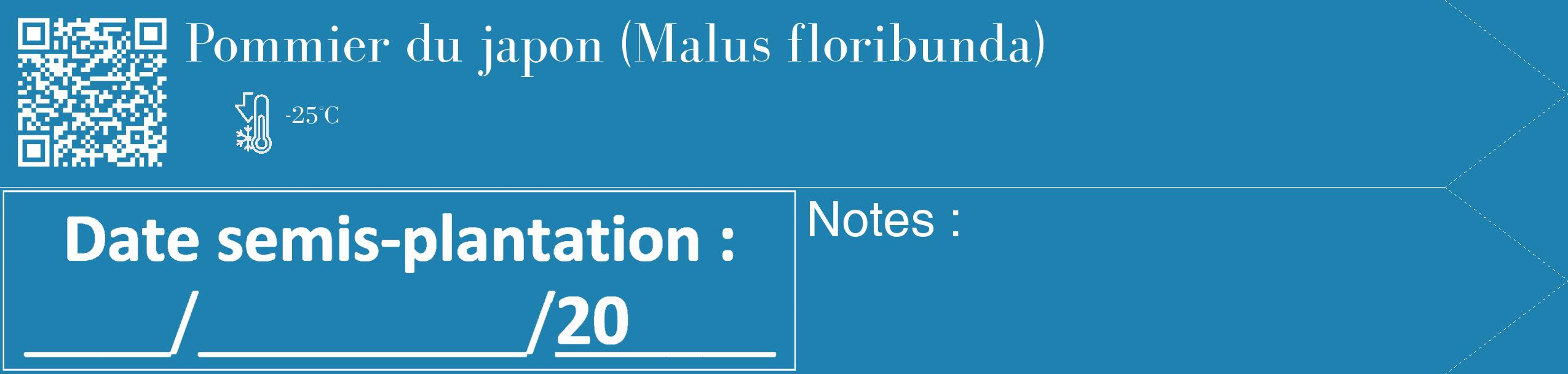 Étiquette de : Malus floribunda - format c - style blanche6_simple_simplebod avec qrcode et comestibilité