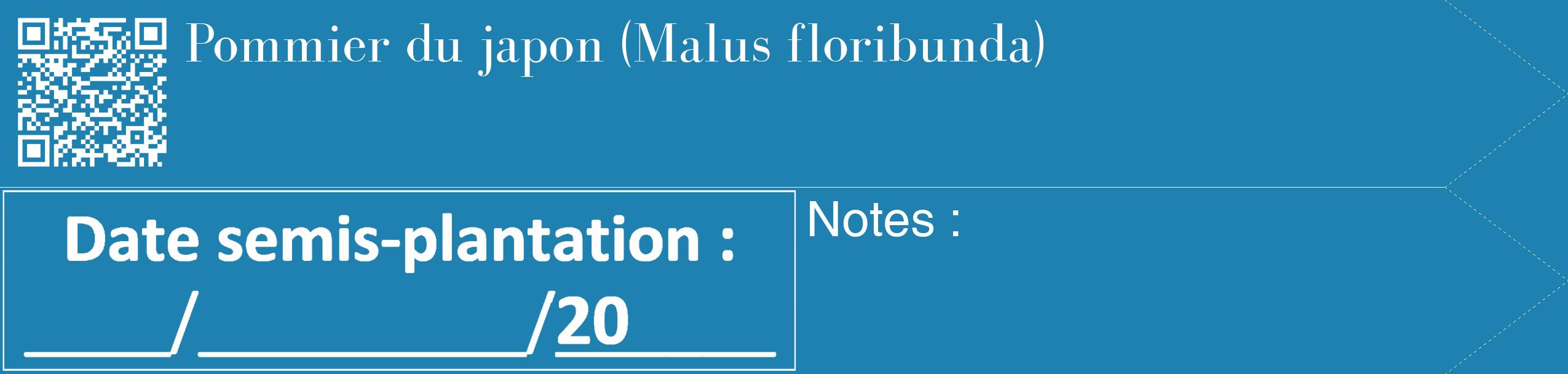 Étiquette de : Malus floribunda - format c - style blanche6_simple_simplebod avec qrcode et comestibilité