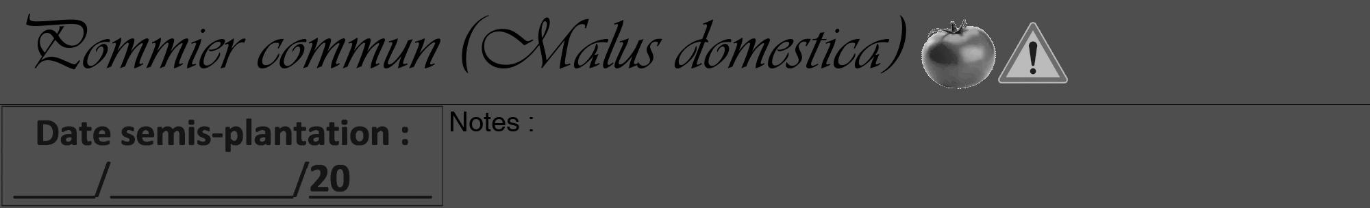 Étiquette de : Malus domestica - format a - style noire33viv avec comestibilité simplifiée